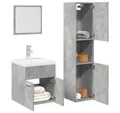 Produktbild: vidaXL Badmöbel-Set, 3-tlg. Badmöbel-Set Betongrau Holzwerkstoff