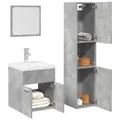 Produktbild: 3-tlg. Badmöbel-Set Betongrau Holzwerkstoff