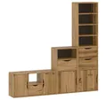 Produktbild: vidaXL TV-Wand 4-tlg. Wohnwand mit Stauraum ODDA Massivholz Kiefer, (1-St)