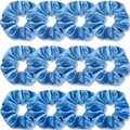 Produktbild: VENUSTE Azurblaue Haargummis, Premium-Samt-Haargummis für Haare, einfarbig, dicke Haarbänder, weiche Seile, Pferdeschwanz-Halter, Haarschmuck für Damen und Mädchen, 12 Stück