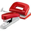 Produktbild: Novus Schreibtisch Set (Heftgerät E 15 mit Locher E 210, inkl. 1000 Heftklammern No. 10) rot (15 Blätter) (020-1830)