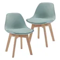 Produktbild: [en.casa] Kinderstuhl Elvdal 2er Set Kinderzimmerstuhl Mintgrün Schreibtischstuhl für Kinder Sitzhöhe 32 cm Polsterstuhl mit Holzbeinen 56 x 38 x 33 cm
