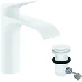 Produktbild: hansgrohe Vivenis Einhebel-Waschtischarmatur 110 mit Zugstangen-Ablaufgarnitur, Ausladung 146mm, CoolStart, 75023700, Farbe: Weiß Matt