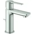 Produktbild: Grohe Lineare Einhand-Waschtischbatterie, XS-Size, Zugstangen-Ablaufgarnitur, Ausladung 107mm, 32109DC1, Farbe: Supersteel