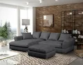 Produktbild: Ecksofa TIZIAN inkl. Polsterhocker in Stoff Salvador Grafit Ottomane Links