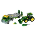 Produktbild: Theo Klein 3908 Transporter mit John Deere Traktor I Schraubset inkl. Schraubendreher I Maße: 36 cm x 10,50 cm x 17 cm I Spielzeug für Kinder ab 3 Jahren