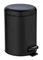 Produktbild: WENKO Treteimer Mod. Leman, 5 Liter, mit herausnehmbarem Einsatz, aus lackiertem Stahl, 21 x 24 x 28 cm, Schwarz