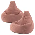 Produktbild: Icon Dalton Sitzsack Cord, Rosa, 2er-Pack, Gaming Sitzsack Erwachsene mit Füllung, Bean Bag, Cord Sessel, Lounge Sessel, Lounge Stuhl, Schlafzimmer, Wohnzimmer, Wohnzimmer Möbel
