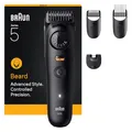 Produktbild: Braun Series 5 Barttrimmer, +4 Stylinggeräte, extrem scharfe Klinge, 120 Minuten Laufzeit, PrecisionWheel Graduierung für präzise Justierung und Arretierung, BT5520, Schwarz