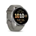 Produktbild: Garmin Venu® 4 - 45 mm Schwarz/Silber mit Schnellwechsel-Silikon-Armband 22 m...