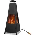 Produktbild: Gardebruk® Terrassenofen Mit Abdeckung Schürhaken 102cm Groß Metall Feuerstelle Gartenkamin Feuerkorb Terrasse Garten
