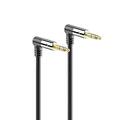 Produktbild: Sonero® premium Audiokabel mit 2x 90° Stecker, 3.5mm Klinke, 1,50m, vergoldete Kontakte, schwarz