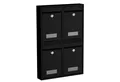 Produktbild: BASI Wandbriefkasten Wandbriefkasten, Maße 320 x 215 x 82 mm (Spar-Set, 4-St), 4er Set, Namensschild, Zylindersch., 2 Schlüssel, schwarz matt
