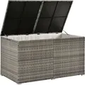 Produktbild: Juskys Polyrattan Auflagenbox Ikaria 950 L – Deckel mit Hubautomatik & Innenplane – Garten Kissenbox für Balkon & Terrasse – Gartenbox grau-meliert