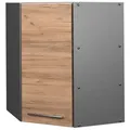 Produktbild: Vicco Eckhängeschrank, Honigeiche, Anthrazit, Holzwerkstoff, 3 Fächer, Formgebogen, 57x72x34.1 cm, Küchen, Küchenmöbel, Küchenschränke, Küchenoberschränke