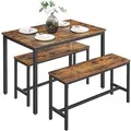 Produktbild: Songmics Esstisch Delon mit 2 Bänken Braun-Schwarz