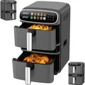 Produktbild: Steinborg Heißluftfritteuse Air Fryer Doppelheißluftfritteuse Friteuse 12L Kapazität (6+6L) - Grau