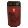Produktbild: LED-GRABLICHT Rot mit Batterie Flackerlicht Brenndauer ca. 4-6 Monate Friedhof