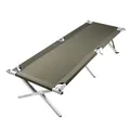 Produktbild: Mil-Tec US Feldbett Gen. II mit Alu-Gestell (210x70x42cm) • Faltbar inkl. Tragetasche • Outdoor Campingbett klappbar • Als Army Zeltbett, Campingliege, Gästebett, Notbett • Oliv