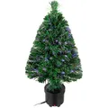 Produktbild: CASARIA® Weihnachtsbaum künstlich 66 cm Klein Tisch Topf Glasfaser mit Beleuchtung 9 Farben schwer entflammbar grün Tannenbaum Christbaum Weihnachten