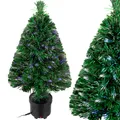 Produktbild: CASARIA® Weihnachtsbaum künstlich 66cm Mini Tanne Glasfaser Beleuchtung 9 Farben