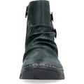 Produktbild: Rieker Damen Stiefelette Zierknöpfe Reißverschluss Raffung 55052, Größe:39 EU, Farbe:Grün - Grün - 39
