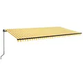 Produktbild: vidaXL Gelenkarmmarkise Einziehbar Markise Balkonmarkise Sonnenmarkise Sonnenschutz Sichtschutz Terrasse Garten Balkon 600x350cm Gelb Weiß