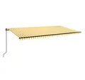 Produktbild: vidaXL Markise Sonnenschutz Manuell Einziehbar 600x350 cm Gelb und Weiß