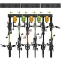 Produktbild: Stabiler Wandhalter für 6 Fahrräder & 5 Helme, bis zu 500 Pfund, Schwarz