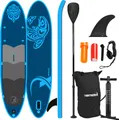 Produktbild: Nemaxx PB330 Stand up Paddle Board 330x76x15cm, blau - SUP, Surfbrett, Surf-Board - aufblasbar & leicht zu transportieren - inkl. Tasche, Paddel, Finne, Luftpumpe, Repair Kit