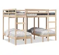 Produktbild: vidaXL Etagenbett, Dreifach-Etagenbett 140x200/70x140 cm Massivholz Kiefer