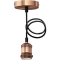 Produktbild: ledscom.de Pendelleuchte / Hängelampe RETRA, Textilkabel, bronze matt, 1x E27 max. 60W