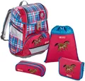 Produktbild: Step by Step Schulranzen-Set 2IN1 „Horse Family“ 4-teilig, rot-blau, Pferde ...