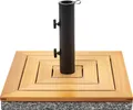 Produktbild: BELIANI Sonnenschirmständer Braun Birkenholz u. Granit 45x45 cm Quadratisch mit Stahlrohr Modern Garten Terrasse Balkon Outdoor Außenbereich Zubehör