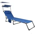 Produktbild: VCM Sonnenliege Bindox Blau L. 185 x H. 24 x B. 55 cm