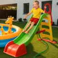 Produktbild: ONBEST Kinderrutsche XL mit Wasseranschluss und 180 cm Rutschbahn – Wasserrutsche – Gartenrutsche – Für Kinder ab 1 Jahr – Indoor und Outdoor Gartenspielzeug