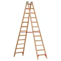 Produktbild: Euroline Holz Sprossenstehleiter 2x12 Sprossen Stehleiter Holzleiter Bockleiter