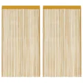 Produktbild: vidaXL Fadenvorhänge 2 STK. Golden 140x250 cm, Fadengardine, Fransenvorhang, Gardine, Türvorhang, Vorhang, Vorhang mit Stangentasche, Raumteiler