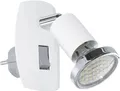 Produktbild: EGLO Klemmleuchte Eglo LED Steckdosenspot Mini 4 weiß, chrom, Inkl. Leuchtmittel, Nicht dimmbar nicht Smart Home-fähig ohne Bewegungsmelder