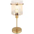 Produktbild: GLOBO LIGHTING LED Nachttischlampe, Dimmfunktion, LED wechselbar, warmweiß, ausgefallen-e besondere Lampenschirm Glas Gold Fensterbank, H: 37,5cm goldfarben