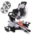 Produktbild: Scheppach Kappsäge KZGS305-BE 105mm Schnitthöhe | 330mm Schnittbreite | Laser & LED | 2000W | 2xSägeblatt Ø305mm | beidseitig neigbarer Sägekopf | ausziehbare Auflagen | Gehrungssäge Kappzugsäge