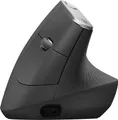 Produktbild: Logitech MX Vertical - Vertikale Maus - ergonomisch - optisch - 6 Tasten - kabellos, kabelgebunden - Bluetooth, 2,4 GHz - kabelloser Empfänger (USB) - Graphite (910-005448)
