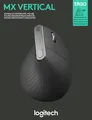Produktbild: Logitech Maus MX Vertical, Wireless, Unifying, Bluetooth, anthrazit Laser, 4000 dpi, 6 Tasten, Akku, Retail