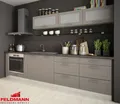 Produktbild: Singelküche KVANTUM Küchenzeile 290cm eiche artisan Front MDF beige matt Teilauszug