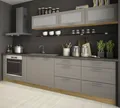 Produktbild: Feldmann-Wohnen Küchenzeile Kvantum, (Kvantum), 290cm eiche artisan / beige matt