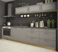 Produktbild: Singelküche KVANTUM Küchenzeile 290cm eiche artisan Front MDF beige matt Teilaus