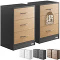 Produktbild: DeubaXXL DE Nachttisch Eloise 2er-Set Holz/Grau 54x39x28cm 109666