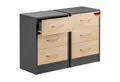 Produktbild: Casaria Nachttisch Eloise (2-St), CASARIA® 2x Nachttisch Eloise Holz-Grau