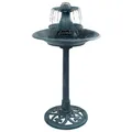 Produktbild: Vogelbad Mit Springbrunnen Grün 50x91 Cm Kunststoff Vogeltränke Trinkwasser