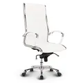 Produktbild: VERSEE Premium Echt-Leder Chefsessel Montreal in Weiss - Ergonomischer Designstuhl für Büro und Home-Office - Sitzhöhe 46-54cm - Belastbar bis 150kg